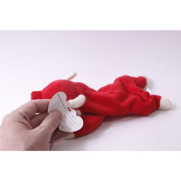 Ty, Beanie Baby, Snort, Red Bull, 1995, Plush, Vintage, Soft Toy ~ 250622-WH 361 - Picture 2 of 2